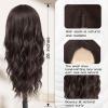 imageNAYOO Long Wavy Wigs for Women Dark Brown Middle Part Wig Synthetic Heat Resistant Fiber Women Wigs for Daily Party Use 26 Inch Dark BrownDark Brown