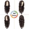 imageNAYOO Long Wavy Wigs for Women Dark Brown Middle Part Wig Synthetic Heat Resistant Fiber Women Wigs for Daily Party Use 26 Inch Dark BrownDark Brown