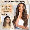 imageNAYOO Long Wavy Wigs for Women Dark Brown Middle Part Wig Synthetic Heat Resistant Fiber Women Wigs for Daily Party Use 26 Inch Dark BrownOmbre Blonde