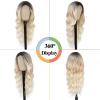 imageNAYOO Long Wavy Wigs for Women Dark Brown Middle Part Wig Synthetic Heat Resistant Fiber Women Wigs for Daily Party Use 26 Inch Dark BrownOmbre Platinum Blonde