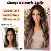 imageNAYOO Long Wavy Wigs for Women Dark Brown Middle Part Wig Synthetic Heat Resistant Fiber Women Wigs for Daily Party Use 26 Inch Dark BrownPink