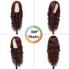imageNAYOO Long Wavy Wigs for Women Dark Brown Middle Part Wig Synthetic Heat Resistant Fiber Women Wigs for Daily Party Use 26 Inch Dark BrownWine Red