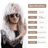 imageNAYOO Mens 80s Mullet Wig  Halloween Costume Male Punk Heavy Metal Rocker  Curly Long Brown and White Glam Rock HairBrown and White