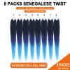 imageNAYOO Senegalese Twist Crochet Hair For Black Women  8 Packs 35 StrandsPack Small Twist Crochet Braids Hair Hot Water Setting Crochet Braiding Hair Straight Ends18 Inch 1B1BPurpleBlue