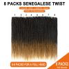 imageNAYOO Senegalese Twist Crochet Hair For Black Women  8 Packs 35 StrandsPack Small Twist Crochet Braids Hair Hot Water Setting Crochet Braiding Hair Straight Ends18 Inch 1B1B27