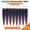 imageNAYOO Senegalese Twist Crochet Hair For Black Women  8 Packs 35 StrandsPack Small Twist Crochet Braids Hair Hot Water Setting Crochet Braiding Hair Straight Ends18 Inch 1B1BPurpleBug