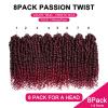 imagePassion Twist Hair  8 Packs 14 Inch Passion Twist Crochet Hair For Women Crochet Pretwisted Curly Hair Passion Twists Synthetic Braiding Hair Extensions 14 Inch 8 Packs T27TBUG