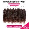 imagePassion Twist Hair  8 Packs 14 Inch Passion Twist Crochet Hair For Women Crochet Pretwisted Curly Hair Passion Twists Synthetic Braiding Hair Extensions 14 Inch 8 Packs T27T350