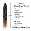 imagePassion Twist Hair  8 Packs 14 Inch Passion Twist Crochet Hair For Women Crochet Pretwisted Curly Hair Passion Twists Synthetic Braiding Hair Extensions 14 Inch 8 Packs T27T27