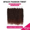imagePassion Twist Hair  8 Packs 14 Inch Passion Twist Crochet Hair For Women Crochet Pretwisted Curly Hair Passion Twists Synthetic Braiding Hair Extensions 14 Inch 8 Packs T27T350