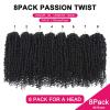 imagePassion Twist Hair  8 Packs 14 Inch Passion Twist Crochet Hair For Women Crochet Pretwisted Curly Hair Passion Twists Synthetic Braiding Hair Extensions 14 Inch 8 Packs T271B