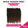 imagePassion Twist Hair  8 Packs 14 Inch Passion Twist Crochet Hair For Women Crochet Pretwisted Curly Hair Passion Twists Synthetic Braiding Hair Extensions 14 Inch 8 Packs T27T30
