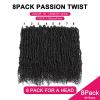 imagePassion Twist Hair  8 Packs 14 Inch Passion Twist Crochet Hair For Women Crochet Pretwisted Curly Hair Passion Twists Synthetic Braiding Hair Extensions 14 Inch 8 Packs T271 B