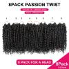 imagePassion Twist Hair  8 Packs 14 Inch Passion Twist Crochet Hair For Women Crochet Pretwisted Curly Hair Passion Twists Synthetic Braiding Hair Extensions 14 Inch 8 Packs T271B