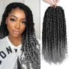 imagePassion Twist Hair  8 Packs 14 Inch Passion Twist Crochet Hair For Women Crochet Pretwisted Curly Hair Passion Twists Synthetic Braiding Hair Extensions 14 Inch 8 Packs T27TGREY