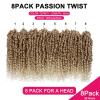 imagePassion Twist Hair  8 Packs 14 Inch Passion Twist Crochet Hair For Women Crochet Pretwisted Curly Hair Passion Twists Synthetic Braiding Hair Extensions 14 Inch 8 Packs T27T27613