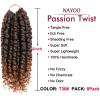 imagePassion Twist Hair  8 Packs 14 Inch Passion Twist Crochet Hair For Women Crochet Pretwisted Curly Hair Passion Twists Synthetic Braiding Hair Extensions 14 Inch 8 Packs T27T30
