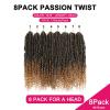 imagePassion Twist Hair  8 Packs 14 Inch Passion Twist Crochet Hair For Women Crochet Pretwisted Curly Hair Passion Twists Synthetic Braiding Hair Extensions 14 Inch 8 Packs T27T27