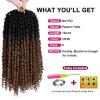 imagePassion Twist Hair  8 Packs 14 Inch Passion Twist Crochet Hair For Women Crochet Pretwisted Curly Hair Passion Twists Synthetic Braiding Hair Extensions 14 Inch 8 Packs T27OT30