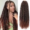imagePassion Twist Hair  8 Packs 14 Inch Passion Twist Crochet Hair For Women Crochet Pretwisted Curly Hair Passion Twists Synthetic Braiding Hair Extensions 14 Inch 8 Packs T27T350