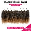 imagePassion Twist Hair  8 Packs 14 Inch Passion Twist Crochet Hair For Women Crochet Pretwisted Curly Hair Passion Twists Synthetic Braiding Hair Extensions 14 Inch 8 Packs T27T27