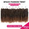 imagePassion Twist Hair  8 Packs 14 Inch Passion Twist Crochet Hair For Women Crochet Pretwisted Curly Hair Passion Twists Synthetic Braiding Hair Extensions 14 Inch 8 Packs T27T30