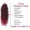 imagePassion Twist Hair  8 Packs 14 Inch Passion Twist Crochet Hair For Women Crochet Pretwisted Curly Hair Passion Twists Synthetic Braiding Hair Extensions 14 Inch 8 Packs T27TBUG