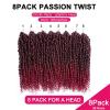 imagePassion Twist Hair  8 Packs 14 Inch Passion Twist Crochet Hair For Women Crochet Pretwisted Curly Hair Passion Twists Synthetic Braiding Hair Extensions 14 Inch 8 Packs T27TBUG