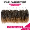 imagePassion Twist Hair  8 Packs 14 Inch Passion Twist Crochet Hair For Women Crochet Pretwisted Curly Hair Passion Twists Synthetic Braiding Hair Extensions 14 Inch 8 Packs T27T27