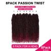 imagePassion Twist Hair  8 Packs 14 Inch Passion Twist Crochet Hair For Women Crochet Pretwisted Curly Hair Passion Twists Synthetic Braiding Hair Extensions 14 Inch 8 Packs T27TBUG