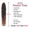 imagePassion Twist Hair  8 Packs 14 Inch Passion Twist Crochet Hair For Women Crochet Pretwisted Curly Hair Passion Twists Synthetic Braiding Hair Extensions 14 Inch 8 Packs T27T30