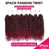 imagePassion Twist Hair  8 Packs 14 Inch Passion Twist Crochet Hair For Women Crochet Pretwisted Curly Hair Passion Twists Synthetic Braiding Hair Extensions 14 Inch 8 Packs T27TBUG