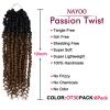 imagePassion Twist Hair  8 Packs 14 Inch Passion Twist Crochet Hair For Women Crochet Pretwisted Curly Hair Passion Twists Synthetic Braiding Hair Extensions 14 Inch 8 Packs T27OT30