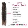 imagePassion Twist Hair  8 Packs 14 Inch Passion Twist Crochet Hair For Women Crochet Pretwisted Curly Hair Passion Twists Synthetic Braiding Hair Extensions 14 Inch 8 Packs T27T30