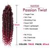 imagePassion Twist Hair  8 Packs 14 Inch Passion Twist Crochet Hair For Women Crochet Pretwisted Curly Hair Passion Twists Synthetic Braiding Hair Extensions 14 Inch 8 Packs T27TBUG