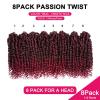 imagePassion Twist Hair  8 Packs 14 Inch Passion Twist Crochet Hair For Women Crochet Pretwisted Curly Hair Passion Twists Synthetic Braiding Hair Extensions 14 Inch 8 Packs T27TBUG