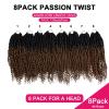 imagePassion Twist Hair  8 Packs 14 Inch Passion Twist Crochet Hair For Women Crochet Pretwisted Curly Hair Passion Twists Synthetic Braiding Hair Extensions 14 Inch 8 Packs T27OT30