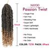 imagePassion Twist Hair  8 Packs 14 Inch Passion Twist Crochet Hair For Women Crochet Pretwisted Curly Hair Passion Twists Synthetic Braiding Hair Extensions 14 Inch 8 Packs T27T27