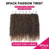 imagePassion Twist Hair  8 Packs 14 Inch Passion Twist Crochet Hair For Women Crochet Pretwisted Curly Hair Passion Twists Synthetic Braiding Hair Extensions 14 Inch 8 Packs T27T27