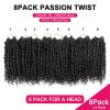 imagePassion Twist Hair  8 Packs 14 Inch Passion Twist Crochet Hair For Women Crochet Pretwisted Curly Hair Passion Twists Synthetic Braiding Hair Extensions 14 Inch 8 Packs T271B