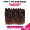 imagePassion Twist Hair  8 Packs 14 Inch Passion Twist Crochet Hair For Women Crochet Pretwisted Curly Hair Passion Twists Synthetic Braiding Hair Extensions 14 Inch 8 Packs T27T350