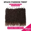 imagePassion Twist Hair  8 Packs 14 Inch Passion Twist Crochet Hair For Women Crochet Pretwisted Curly Hair Passion Twists Synthetic Braiding Hair Extensions 14 Inch 8 Packs T27T30