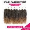 imagePassion Twist Hair  8 Packs 14 Inch Passion Twist Crochet Hair For Women Crochet Pretwisted Curly Hair Passion Twists Synthetic Braiding Hair Extensions 14 Inch 8 Packs T27T27