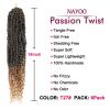 imagePassion Twist Hair  8 Packs 14 Inch Passion Twist Crochet Hair For Women Crochet Pretwisted Curly Hair Passion Twists Synthetic Braiding Hair Extensions 14 Inch 8 Packs T27T27