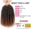 imagePassion Twist Hair  8 Packs 14 Inch Passion Twist Crochet Hair For Women Crochet Pretwisted Curly Hair Passion Twists Synthetic Braiding Hair Extensions 14 Inch 8 Packs T27T30