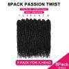 imagePassion Twist Hair  8 Packs 14 Inch Passion Twist Crochet Hair For Women Crochet Pretwisted Curly Hair Passion Twists Synthetic Braiding Hair Extensions 14 Inch 8 Packs T271 B