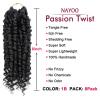imagePassion Twist Hair  8 Packs 14 Inch Passion Twist Crochet Hair For Women Crochet Pretwisted Curly Hair Passion Twists Synthetic Braiding Hair Extensions 14 Inch 8 Packs T271B