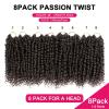 imagePassion Twist Hair  8 Packs 14 Inch Passion Twist Crochet Hair For Women Crochet Pretwisted Curly Hair Passion Twists Synthetic Braiding Hair Extensions 14 Inch 8 Packs T274