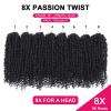 imagePassion Twist Hair  8 Packs 14 Inch Passion Twist Crochet Hair For Women Crochet Pretwisted Curly Hair Passion Twists Synthetic Braiding Hair Extensions 14 Inch 8 Packs T271B