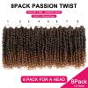 imagePassion Twist Hair  8 Packs 14 Inch Passion Twist Crochet Hair For Women Crochet Pretwisted Curly Hair Passion Twists Synthetic Braiding Hair Extensions 14 Inch 8 Packs T27T30